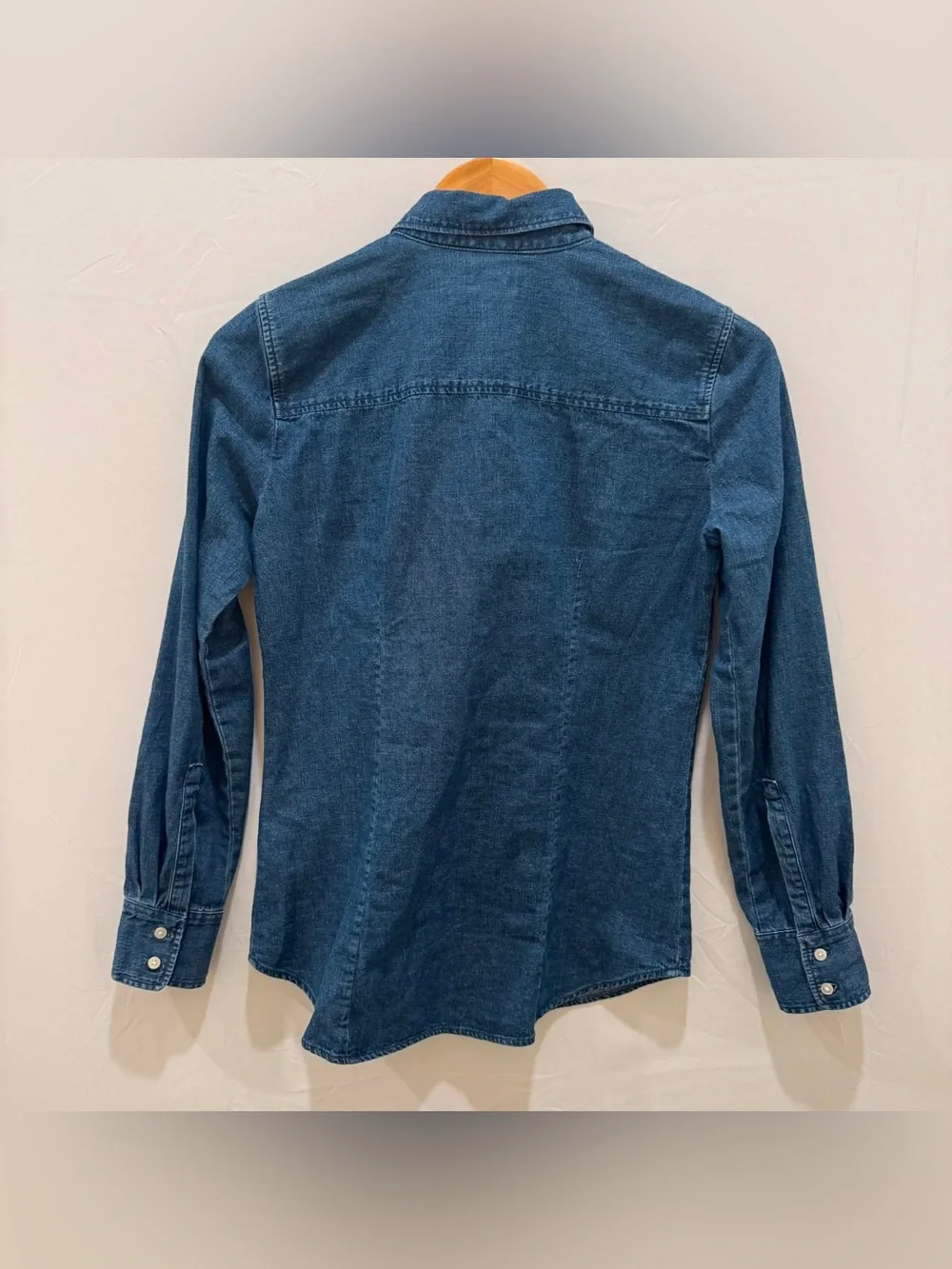 J. Crew Women Indigo Denim Button-Down Shirt 100% Cotton XS